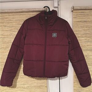 Vans Burgundy Waist Length Puffer Jacket